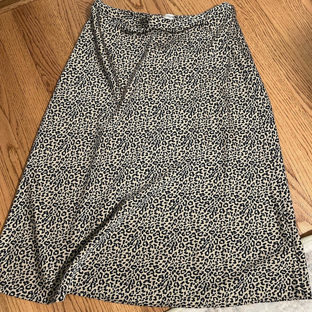 JCrew Leopard Print Midi Skirt